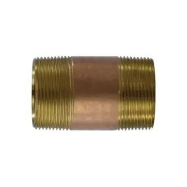 Midland Industries 40150 - Seamless Pipe Nipple, 1-1/2" MPT x 1-1/2" MPT, 7" Brass