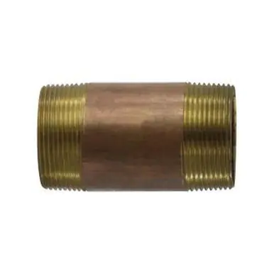 Midland Industries 40183 - Seamless Pipe Nipple, 2-1/2" MPT x 2-1/2" MPT, 4" Brass