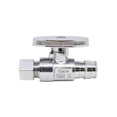 Midland Industries 746535 - Straight Supply Stop, 1/2 x 3/8" Nominal, PEX x Compression, Brass Body