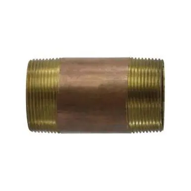 Midland Industries 40186 - Seamless Pipe Nipple, 2-1/2" MPT x 2-1/2" MPT, 5-1/2", Brass