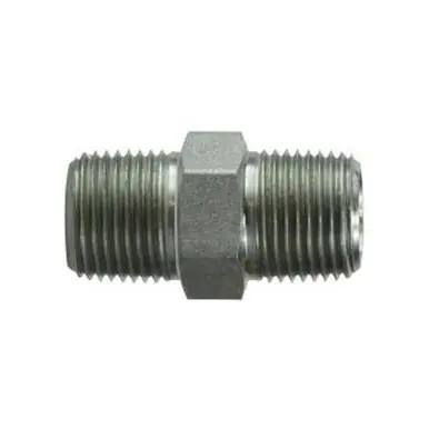 Midland Industries 54046 - Hex Nipple, 3/8" MPT x 3/8" MPT, Steel
