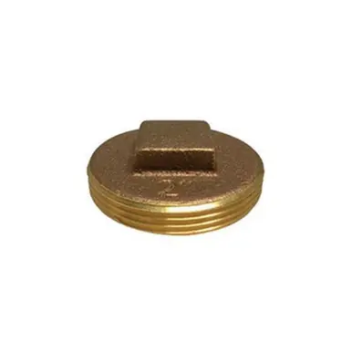 Midland Industries 970297 - Raised Square Head Cleanout Plug, 3/4" MIP, Brass