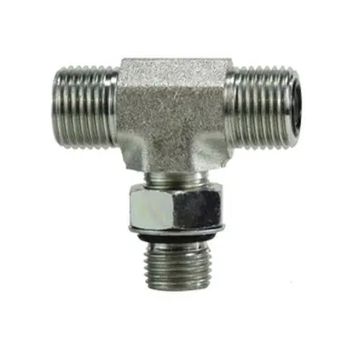 Midland Industries FS68031010 - Branch Tee, 1-14 Male ORFS x 1-14 Male ORFS x 7/8" Male ORB, Steel