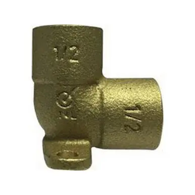 Midland Industries 44844LF - 90° Drop Ear Elbow, 1/2" Sweat x 1/2" Sweat, Brass