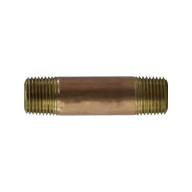 Midland Industries 42067 - Nipple, 1/2" MPT x 1/2" MPT, 4-1/2", Brass