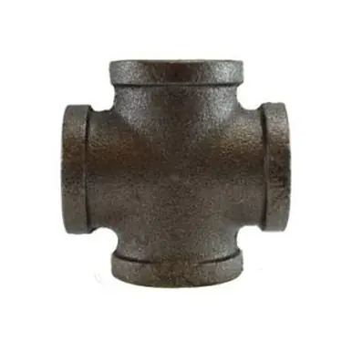 Midland Industries 65390 - Cross, 1/8" FPT x 1/8" FPT x 1/8" FPT x 1/8" FPT, Iron, Black