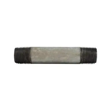 Midland Industries 56050 - Welded Pipe Nipple, 3/8" MPT x 3/8" MPT, 6" L, Steel, Galvanized, SCH 40