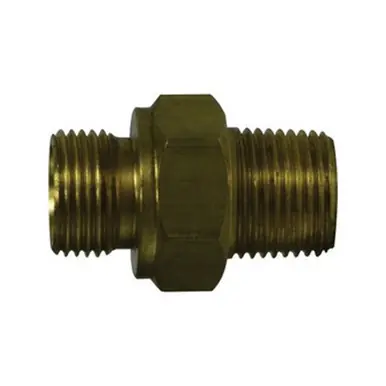 Midland Industries 28978 - Hex Nipple, 3/8" Male BSPP x 3/8" NPT(M), Brass