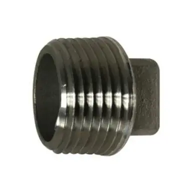Midland Industries 62659 - Cored Square Head Plug, 2-1/2" MPT, Stainless Steel, 150 lb