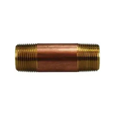 Midland Industries 40081 - Seamless Pipe Nipple, 3/4" MPT x 3/4" MPT, 1-1/2", Brass