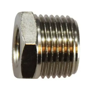 Midland Industries 28872 - Connector, 1/8" Male BSPT x 1/8" Female BSP, Brass, Nickel-Plated