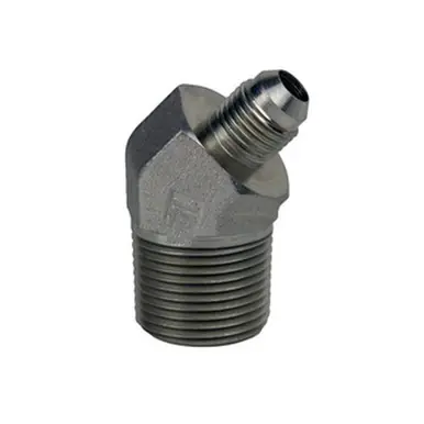 Midland Industries 2503-04-08 - 45° Elbow, 1/4" Male 37° JIC Flared x 1/2" Male Pipe, Steel