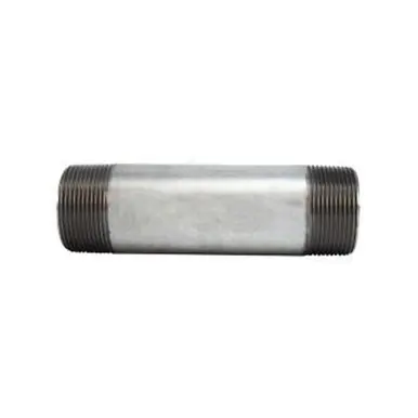 Midland Industries 56155 - Welded Pipe Nipple, 1-1/2" MPT x 1-1/2" MPT, 12" L, Steel, Galvanized,