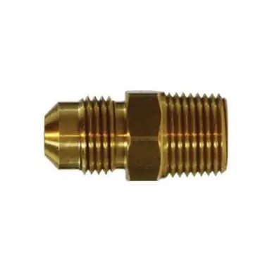 Midland Industries 10264 - Adapter, 3/8" Male Flared x 3/8" Male NPTF, Brass