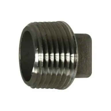 Midland Industries 62670 - Cored Square Head Plug, 1/8" MPT, Stainless Steel, 150 lb