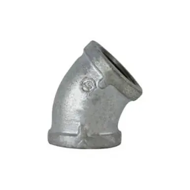 Midland Industries 64192 - 45° Elbow, 6" FPT x 6" FPT, Iron, Galvanized, 150 lb