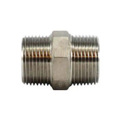 Midland Industries 62720 - Hex Nipple, 1/8" MPT x 1/8" MPT, Stainless Steel