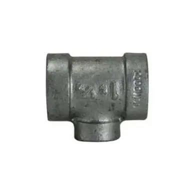 Midland Industries 68334 - Reducing Tee, 2" FPT x 2" FPT x 1-1/4" FPT, Iron, Galvanized, XH