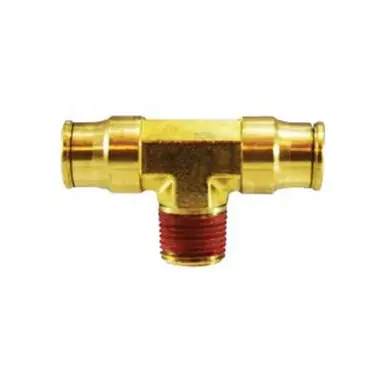 Midland Industries 20117 - Fixed Branch Tee, 3/8" Tube OD x 1/8" Male NPTF x 3/8" Tube OD, Brass