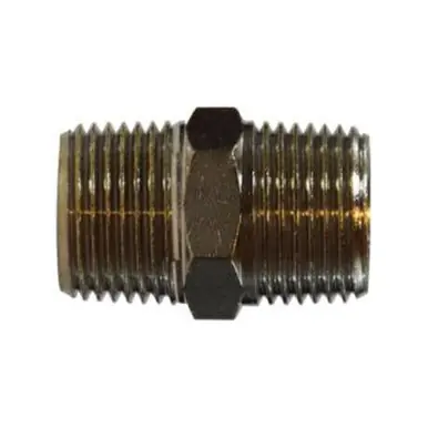 Midland Industries 28832 - Hex Nipple, 3/4" Male BSP x 1/2" Male BSP, Brass, Nickel-Plated