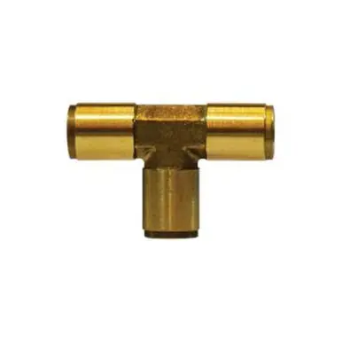 Midland Industries 20027 - Union Tee, 3/16" Push-In x 3/16" Push-In x 3/16" Push-In, Brass