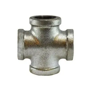Midland Industries 64392 - Cross, 3/8" FPT x 3/8" FPT x 3/8" FPT x 3/8" FPT, Iron, Galvanized
