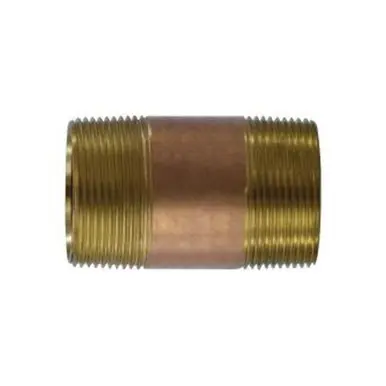 Midland Industries 40142 - Seamless Pipe Nipple, 1-1/2" MPT x 1-1/2" MPT, 2-1/2", Brass