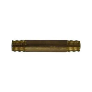 Midland Industries 40034 - Seamless Pipe Nipple, 1/4" MPT x 1/4" MPT, 10" Brass