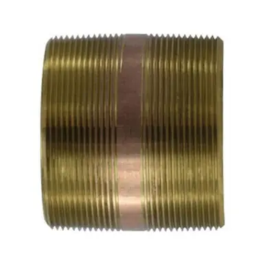 Midland Industries 40254 - Pipe Nipple, 6" MPT x 6" MPT, Close, Brass
