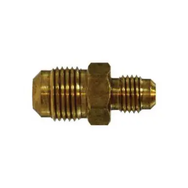 Midland Industries 10118 - Reducing Union, 3/8" SAE 45° Male Flare x 1/4" SAE 45° Male Flare, Brass