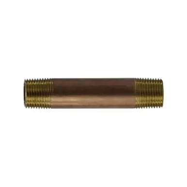 Midland Industries 40046 - Seamless Pipe Nipple, 3/8" MPT x 3/8" MPT, 4" Brass