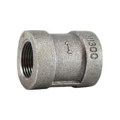 Midland Industries 68413 - Pipe Coupling, 1/2" FPT x 1/2" FPT, Iron, Galvanized, XH Schedule, 300 lb