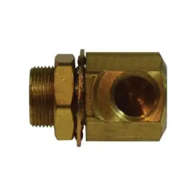 Midland Industries 28348 - Bulkhead Clamping Stud Elbow, 3/8" Tube OD x 3/8" NPT(F)F, Brass