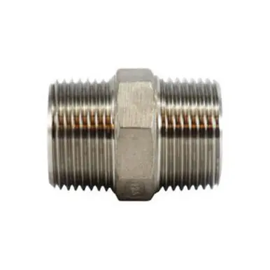 Midland Industries 62728 - Hex Nipple, 2" MPT x 2" MPT, Stainless Steel