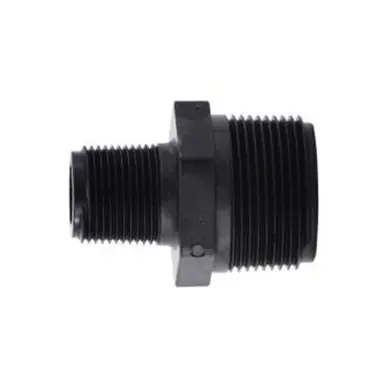 Midland Industries 28629P - Reducing Hex Nipple, 1" MPT x 3/4" MPT, Polypropylene, Black