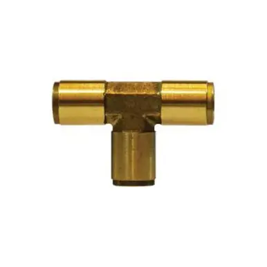 Midland Industries 20025 - Union Tee, 1/8" Push-In x 1/8" Push-In x 1/8" Push-In, Brass