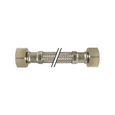 Midland Industries 922412 - Lavatory Connector, 12" L, Stainless Steel, Heavy Duty Brass Inserts