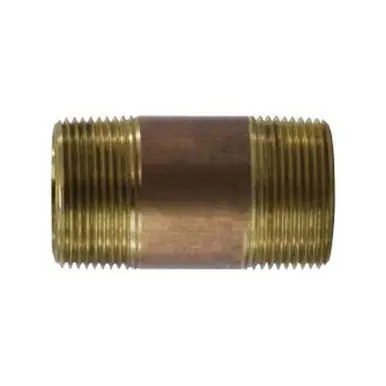 Midland Industries 42120 - Nipple, 1-1/4" MPT x 1-1/4" MPT, Close, Brass