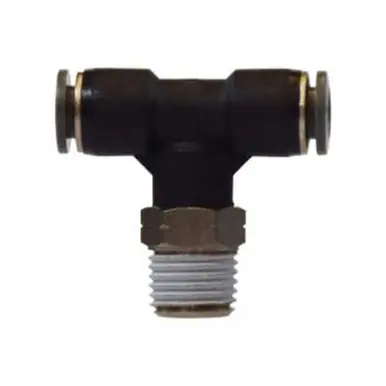 Midland Industries 20107C - Swivel Branch Tee, 3/8" Push" Tube x 1/4" MIP x 3/8" Push" Tube,