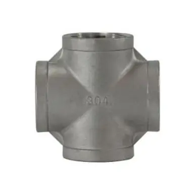 Midland Industries 62401 - Cross, 4" FPT x 4" FPT x 4" FPT x 4" FPT, Stainless Steel