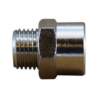Midland Industries 28880 - Adapter, 1/8" Male BSPP x 1/8" Female BSPP, Brass, Nickel-Plated