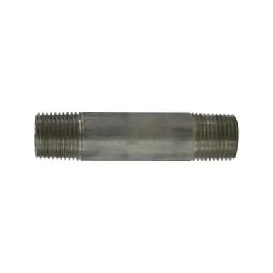 Midland Industries 48076 - Welded Pipe Nipple, 1/2" MPT x 1/2" MPT, 12" L, Stainless Steel, SCH 40