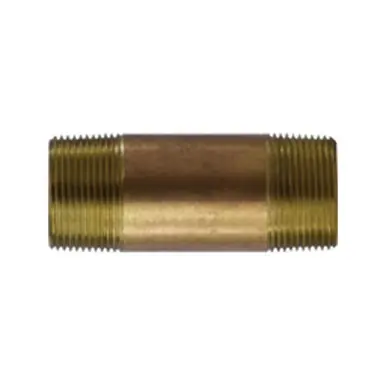 Midland Industries 40135 - Pipe Nipple, 1-1/4" MPT x 1-1/4" MPT, 12" Brass