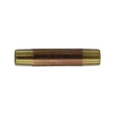 Midland Industries 40072 - Seamless Pipe Nipple, 1/2" MPT x 1/2" MPT, 8" Brass