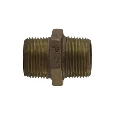Midland Industries 44726 - Hex Nipple, 1-1/4" MPT x 1-1/4" MPT, 2.12" Bronze