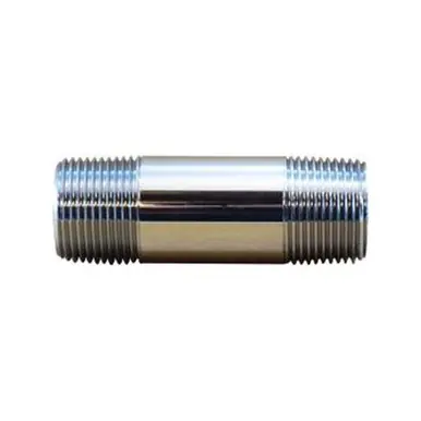 Midland Industries 41069 - Pipe Nipple, 1/2" MPT x 1/2" MPT, 5-1/2", Brass, Chrome-Plated