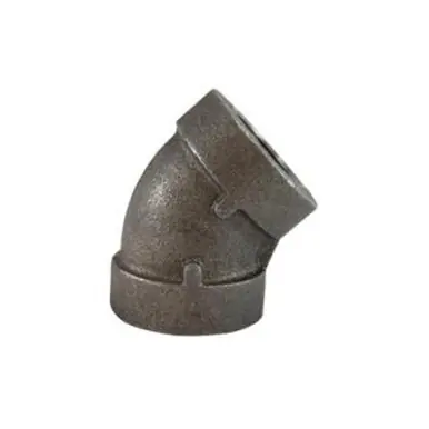 Midland Industries 69187 - 45° Elbow, 1-1/2" FPT x 1-1/2" FPT, Iron, Black, SCH 80/XH Schedule, 300