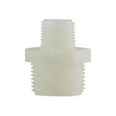 Midland Industries 28633W - Reducing Hex Nipple, 1-1/4" MPT x 1" MPT, Nylon, White