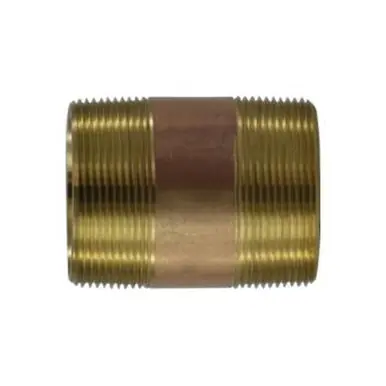 Midland Industries 40166 - Seamless Pipe Nipple, 2" MPT x 2" MPT, 5" Brass