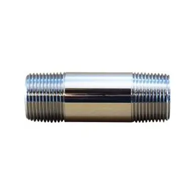 Midland Industries 41115 - Pipe Nipple, 1" MPT x 1" MPT, 12" Brass, Chrome-Plated